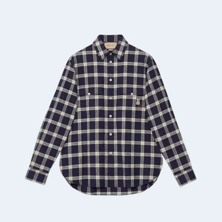 구찌 플레이드 체크 패턴 셔츠