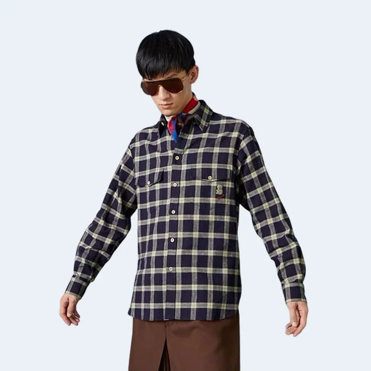 구찌 플레이드 체크 패턴 셔츠