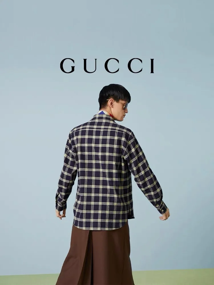 구찌 플레이드 체크 패턴 셔츠