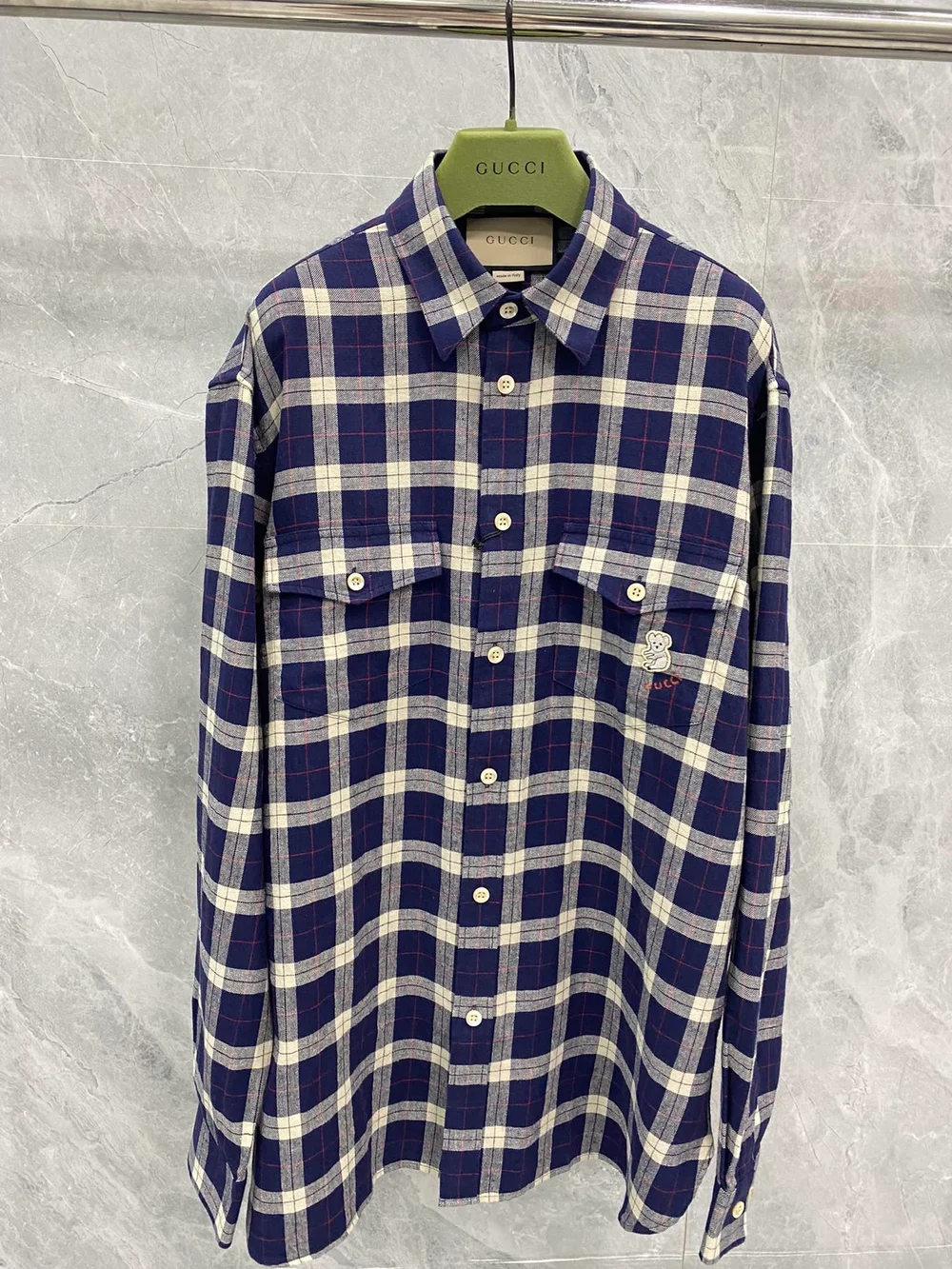 구찌 플레이드 체크 패턴 셔츠