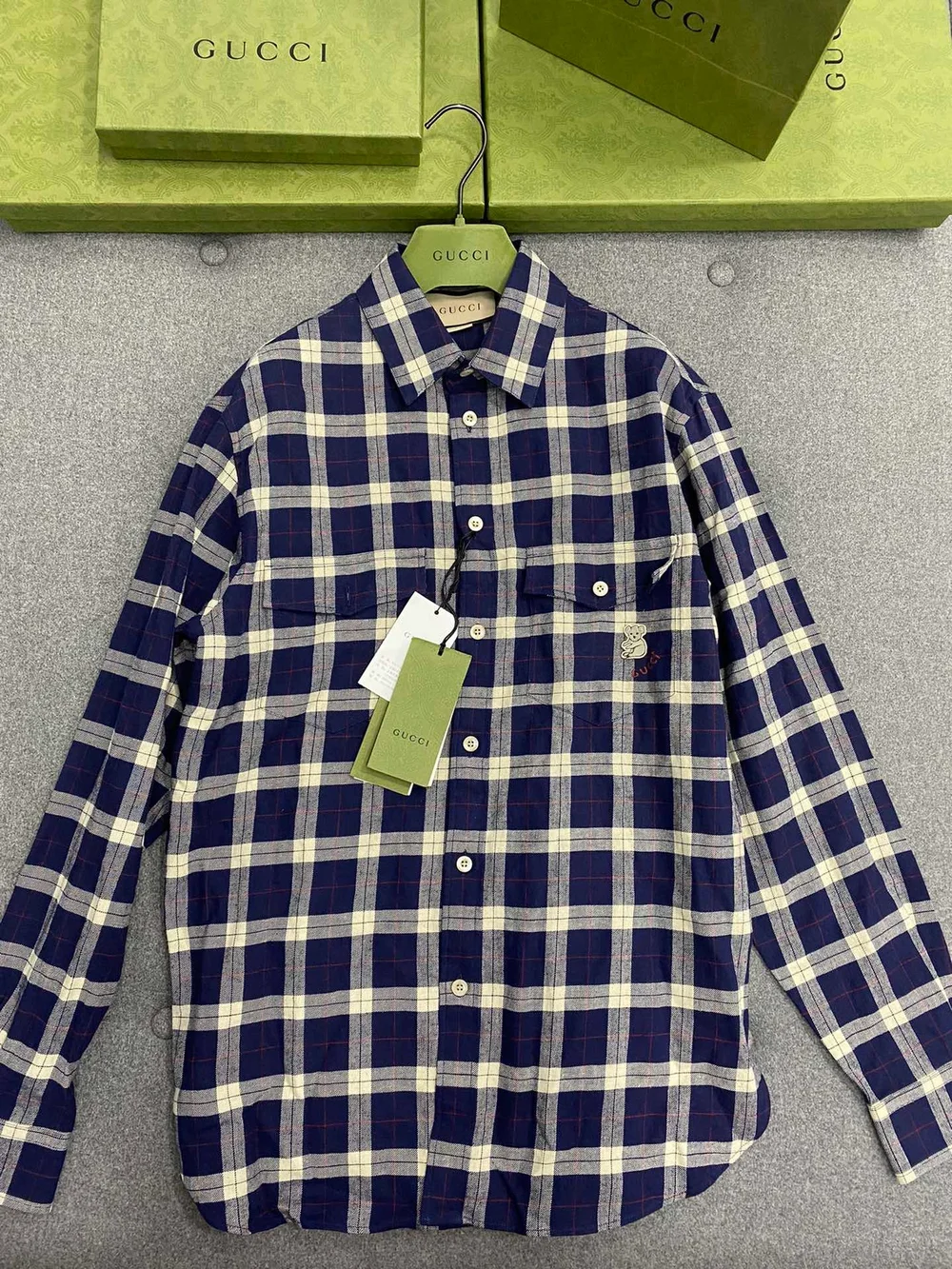 구찌 플레이드 체크 패턴 셔츠