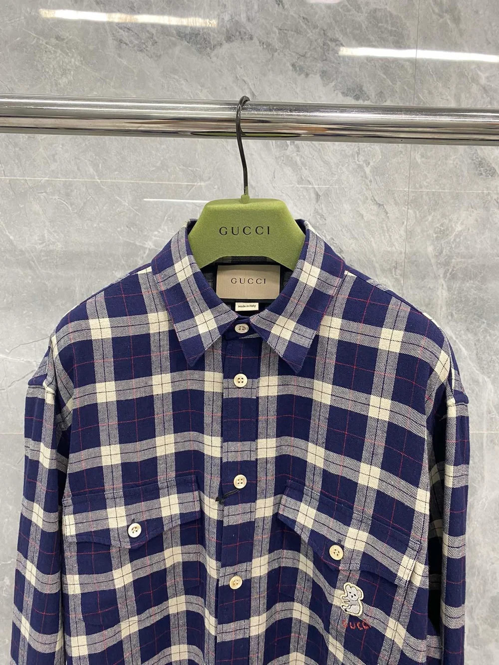 구찌 플레이드 체크 패턴 셔츠