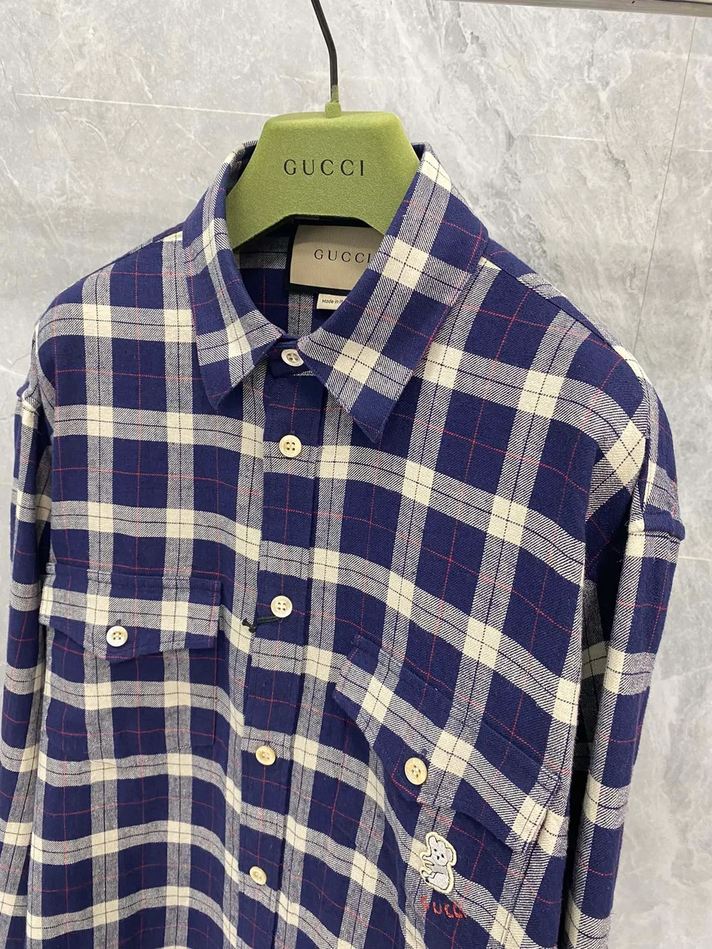 구찌 플레이드 체크 패턴 셔츠