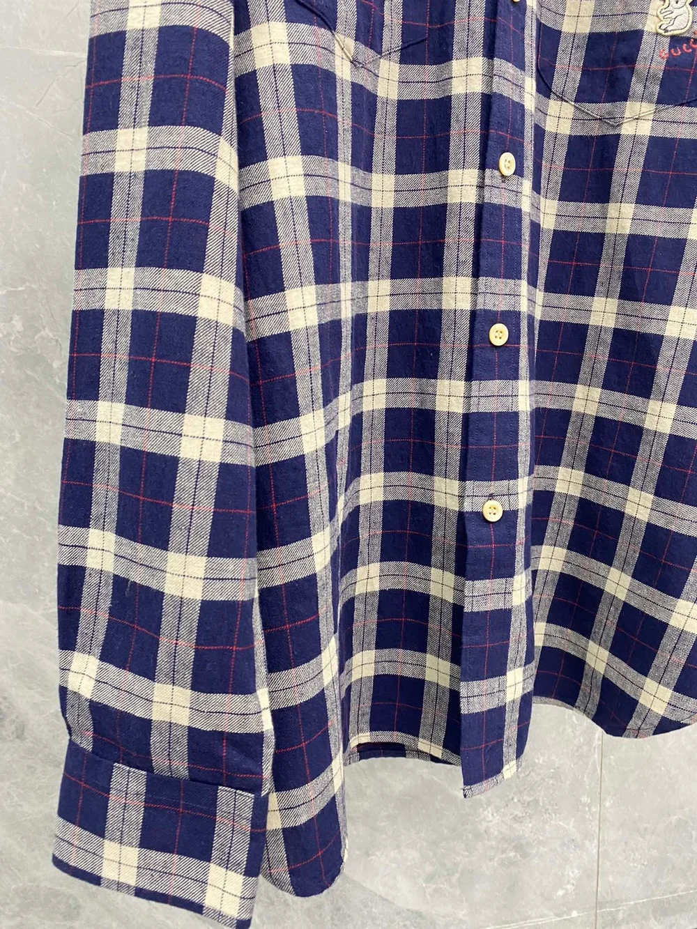 구찌 플레이드 체크 패턴 셔츠