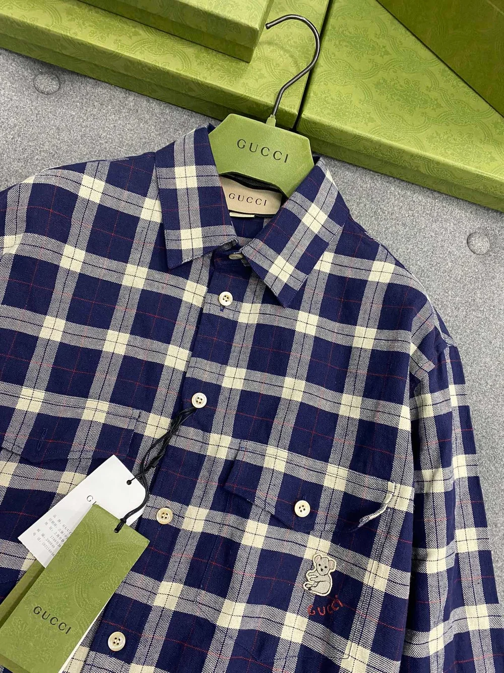 구찌 플레이드 체크 패턴 셔츠