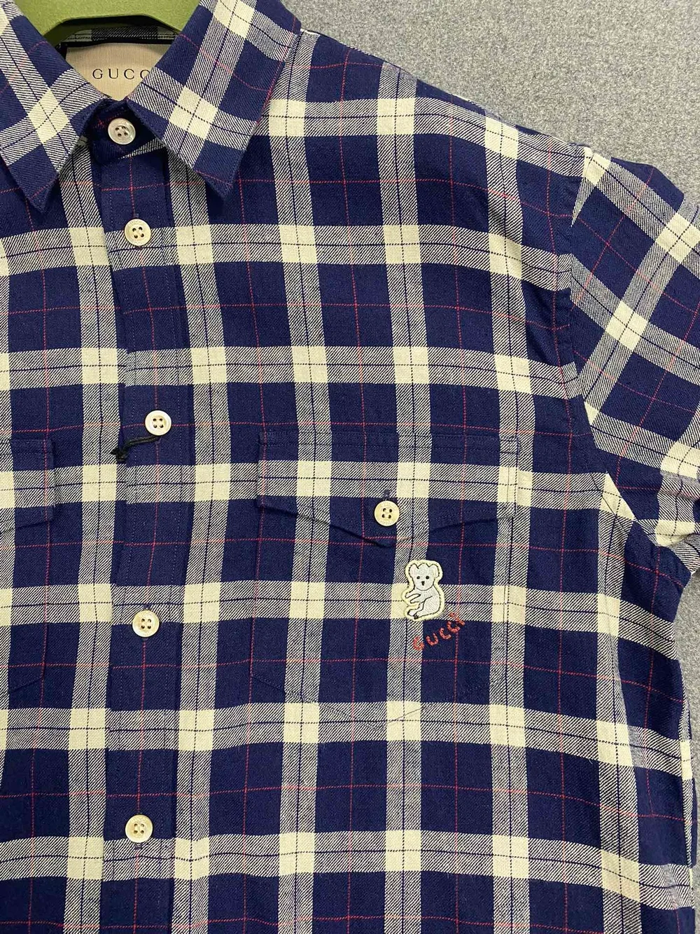 구찌 플레이드 체크 패턴 셔츠