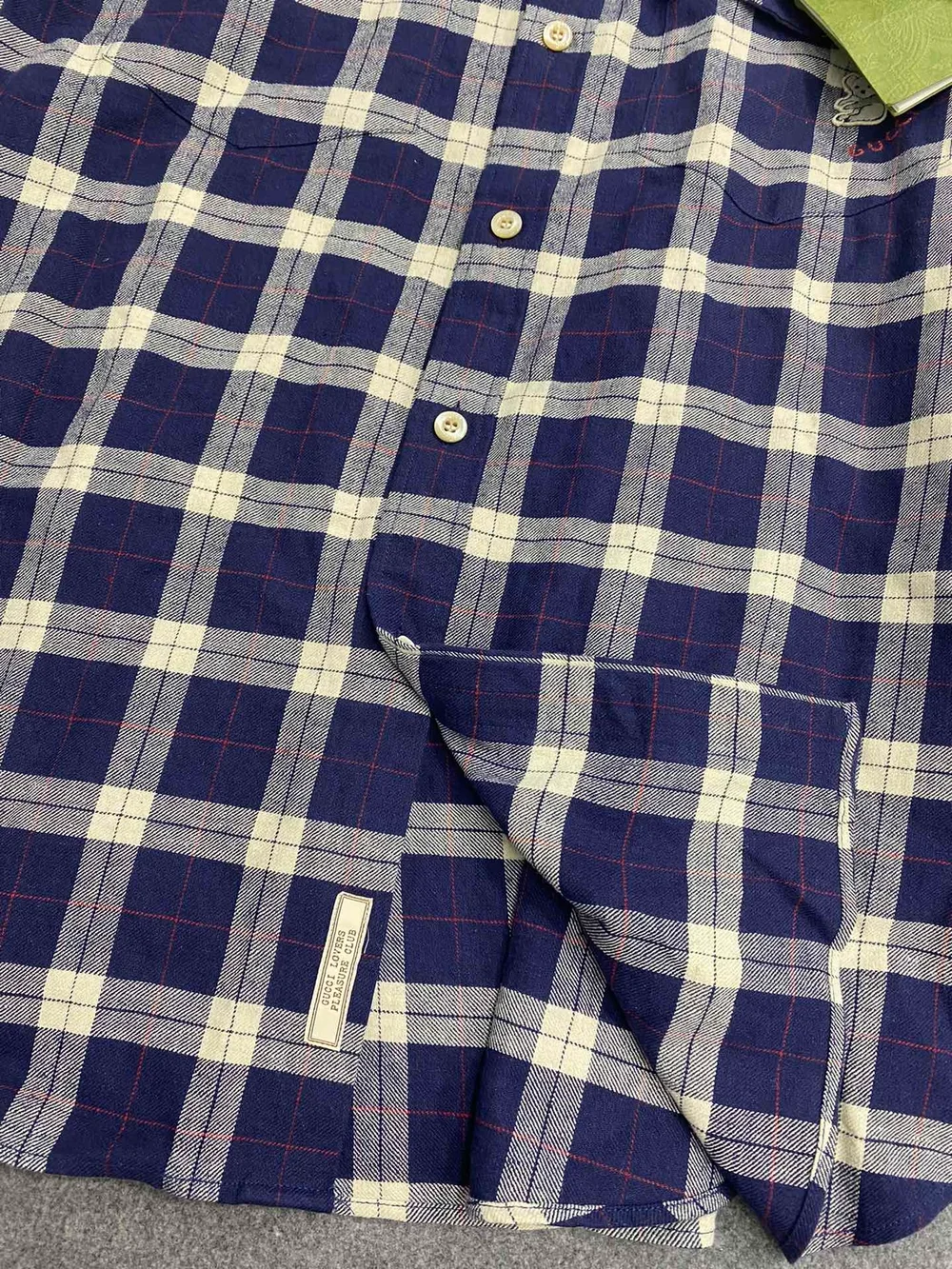 구찌 플레이드 체크 패턴 셔츠