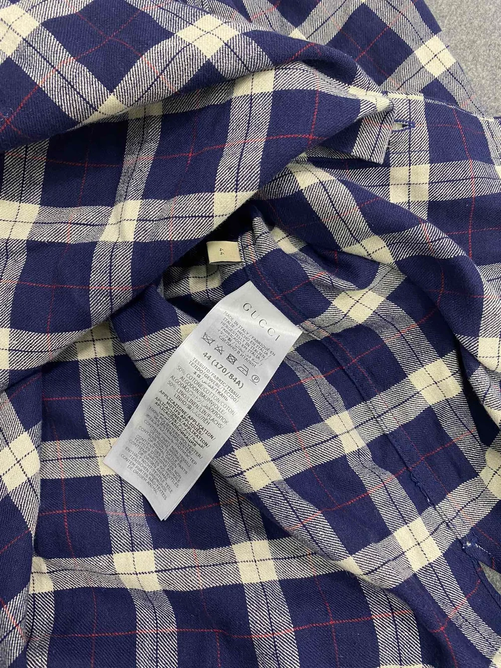구찌 플레이드 체크 패턴 셔츠