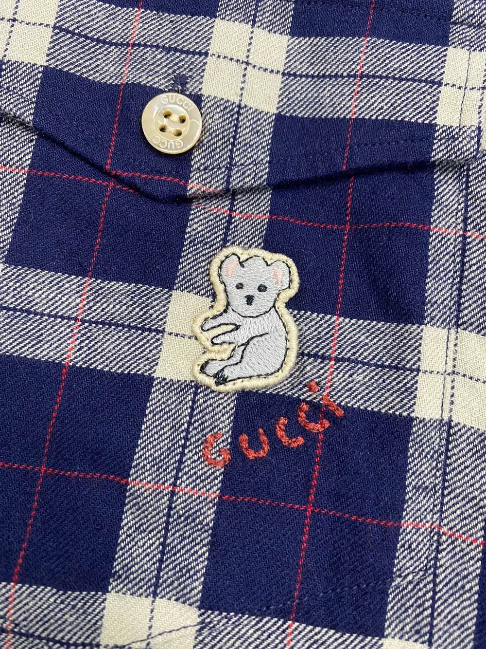 구찌 플레이드 체크 패턴 셔츠