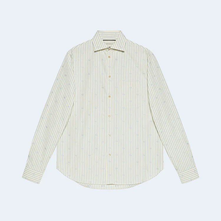 구찌 GG 스트라이프 필 쿠페 코튼 셔츠