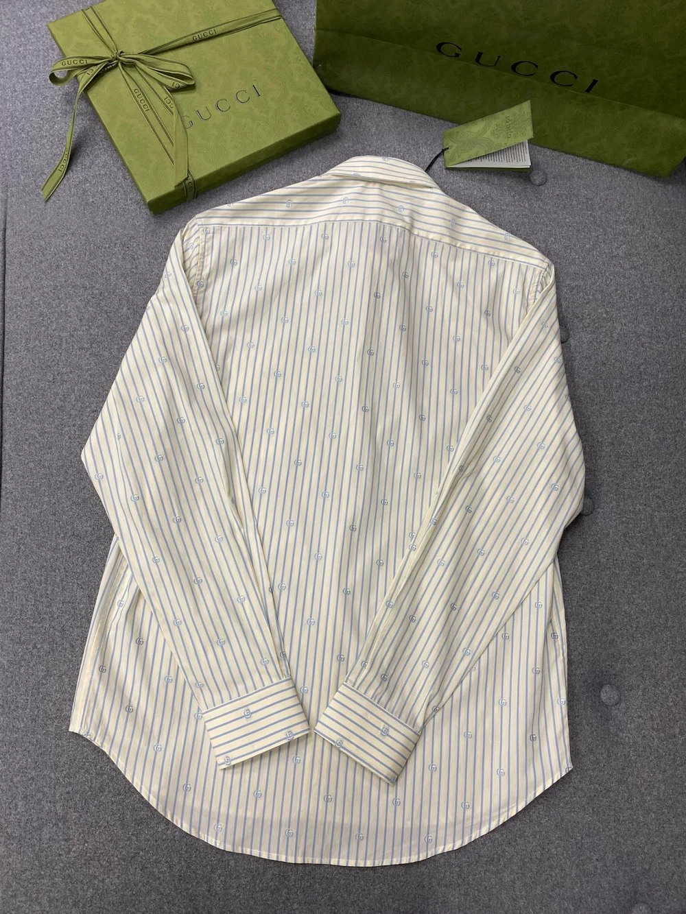 구찌 GG 스트라이프 필 쿠페 코튼 셔츠