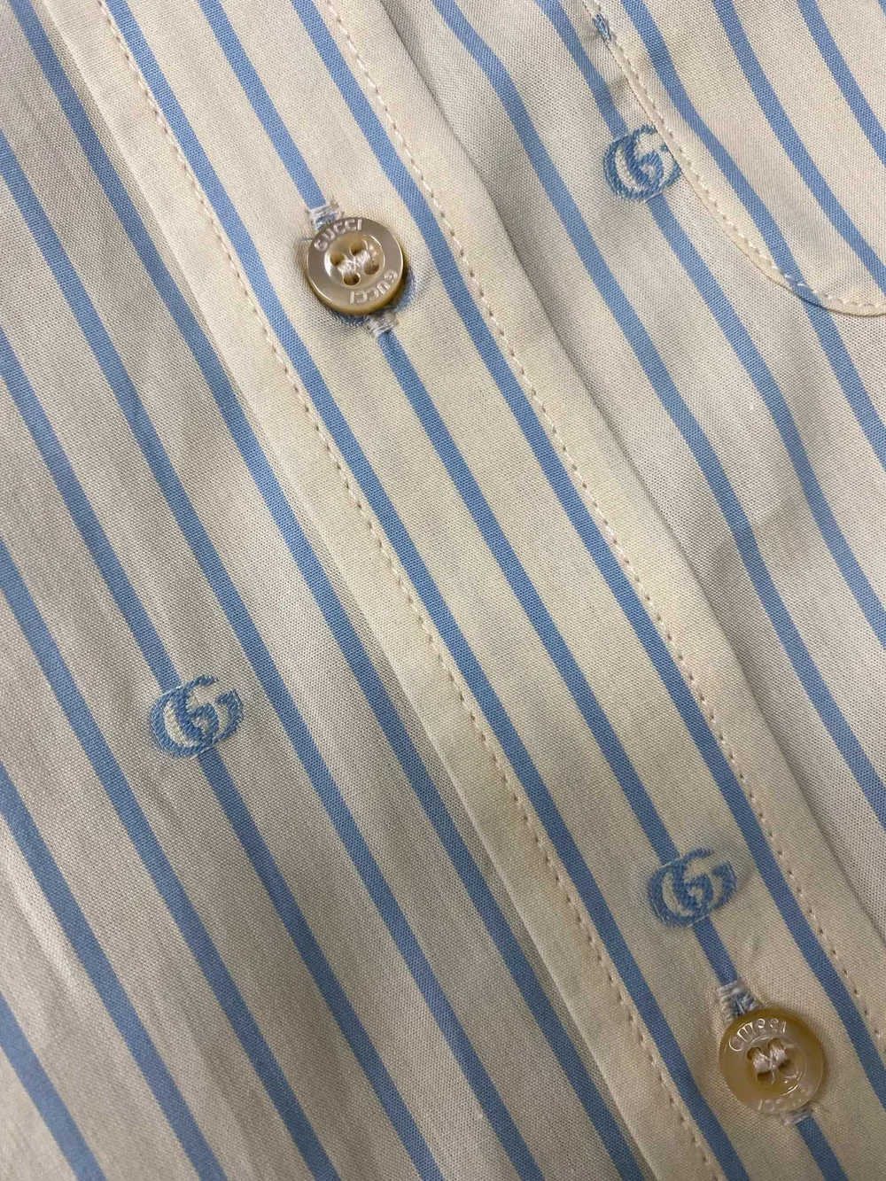 구찌 GG 스트라이프 필 쿠페 코튼 셔츠