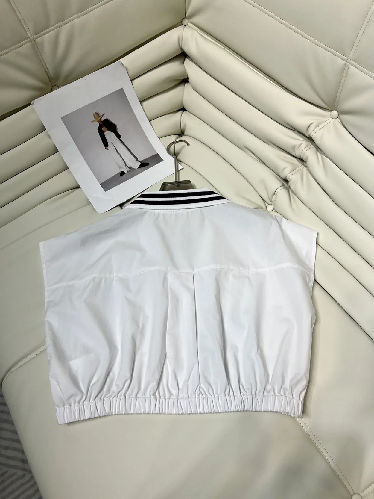 미우미우 로고 프린트 포플린 셔츠