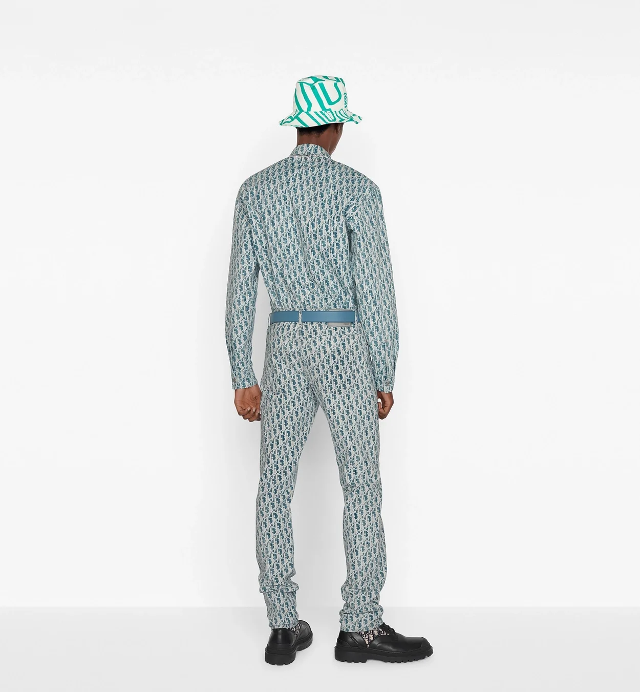 디올 오버셔츠 블루 & 화이트 코튼 셔츠