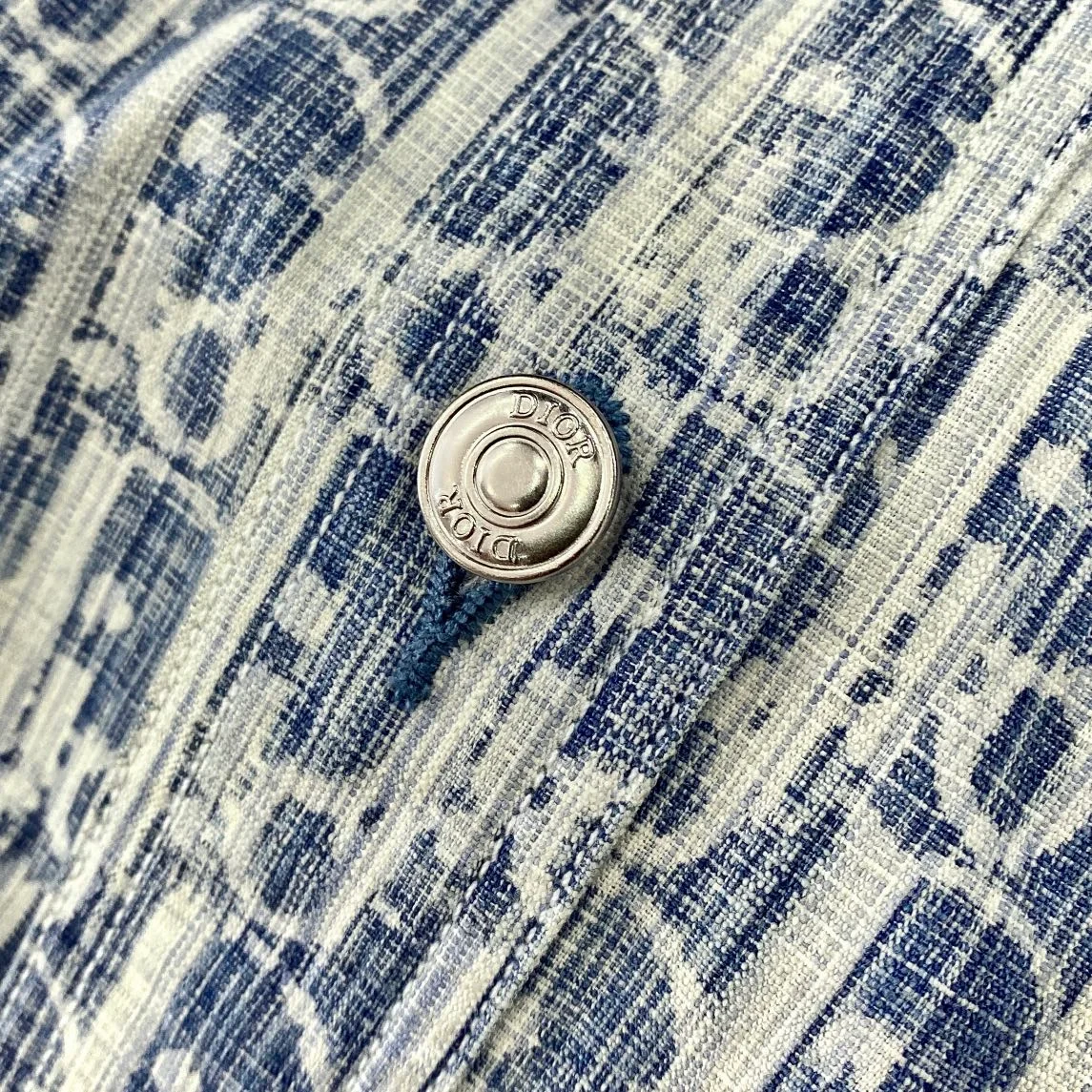 디올 오버셔츠 블루 & 화이트 코튼 셔츠