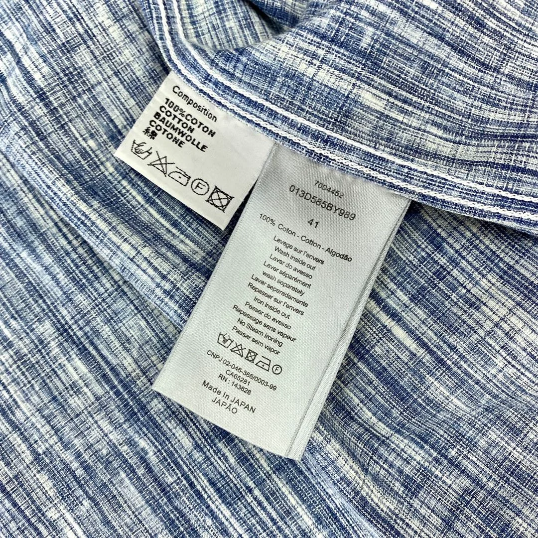 디올 오버셔츠 블루 & 화이트 코튼 셔츠