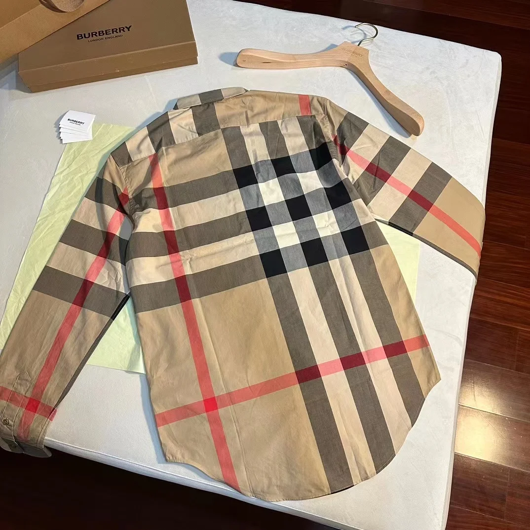 버버리 체크 코튼 셔츠 아카이브 베이지