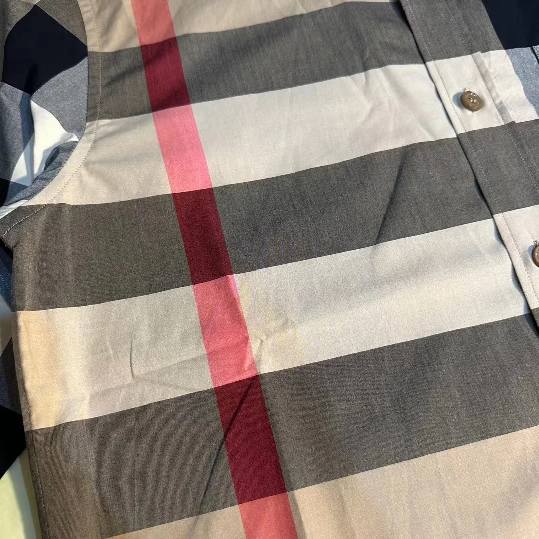 버버리 체크 코튼 셔츠 아카이브 베이지