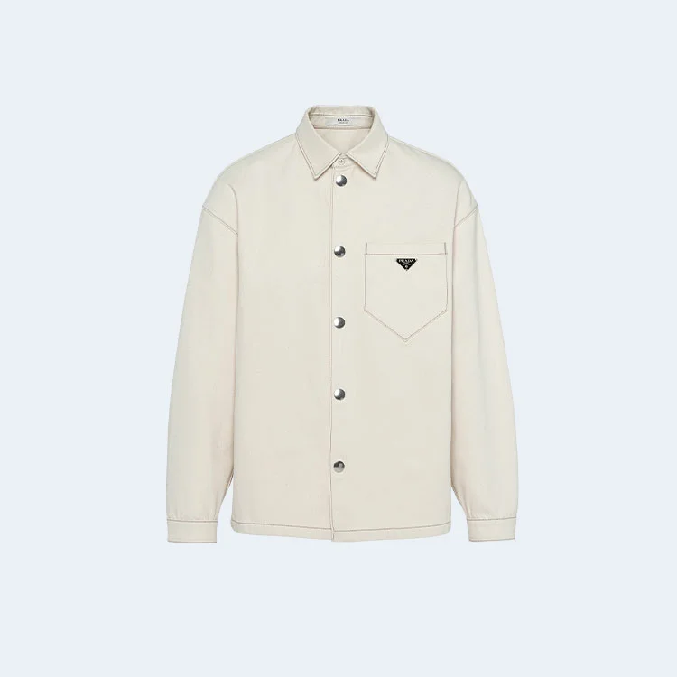 프라다 불 데님 셔츠 베이지
