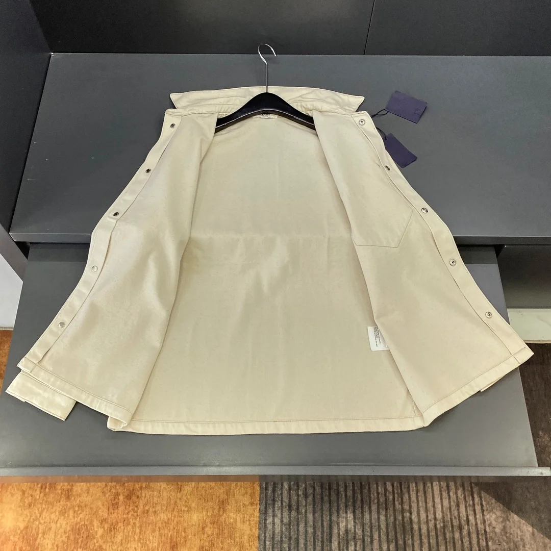 프라다 불 데님 셔츠 베이지