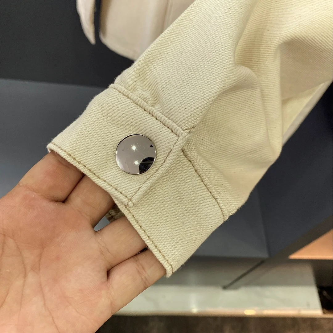 프라다 불 데님 셔츠 베이지