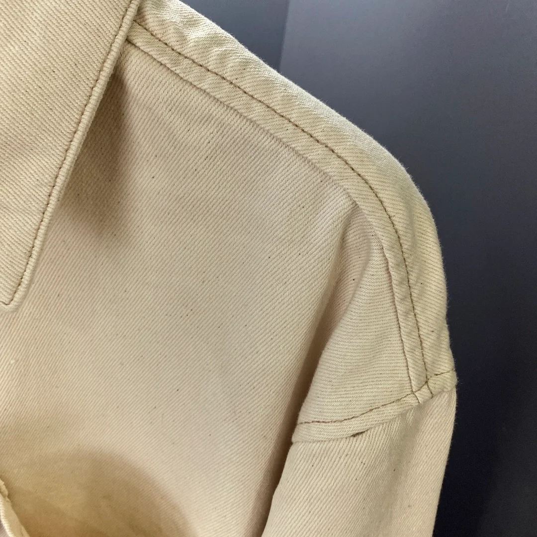 프라다 불 데님 셔츠 베이지