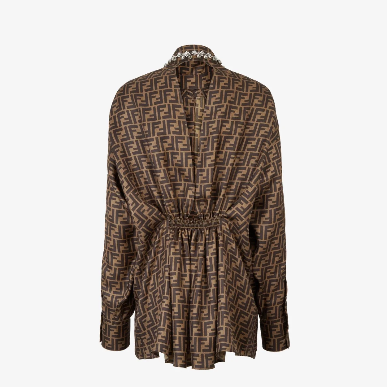 펜디 브라운 FF 트윌 셔츠 드레스