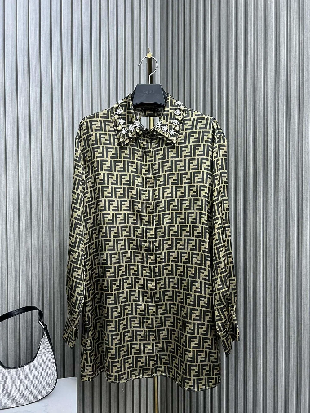 펜디 브라운 FF 트윌 셔츠 드레스