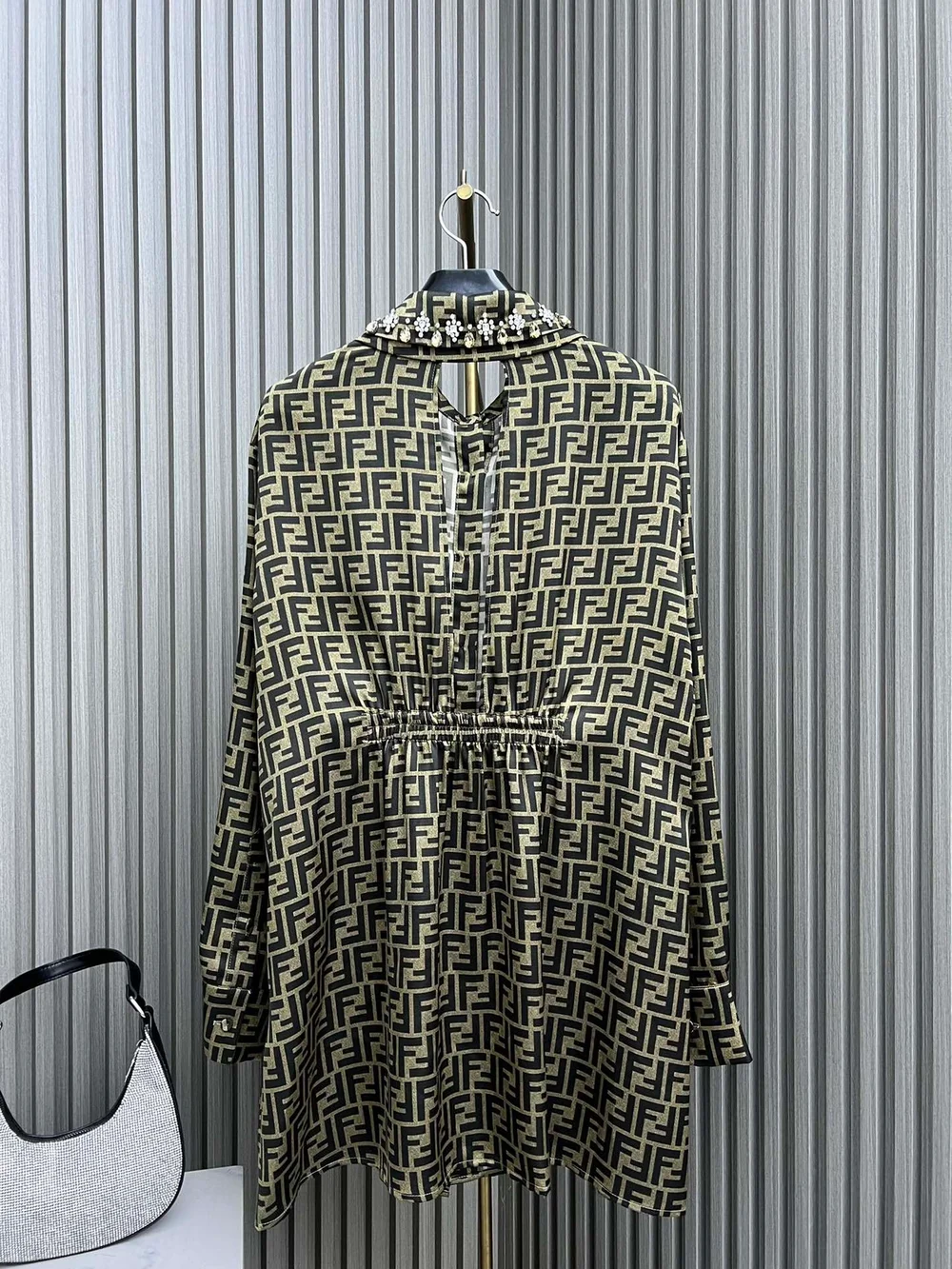 펜디 브라운 FF 트윌 셔츠 드레스