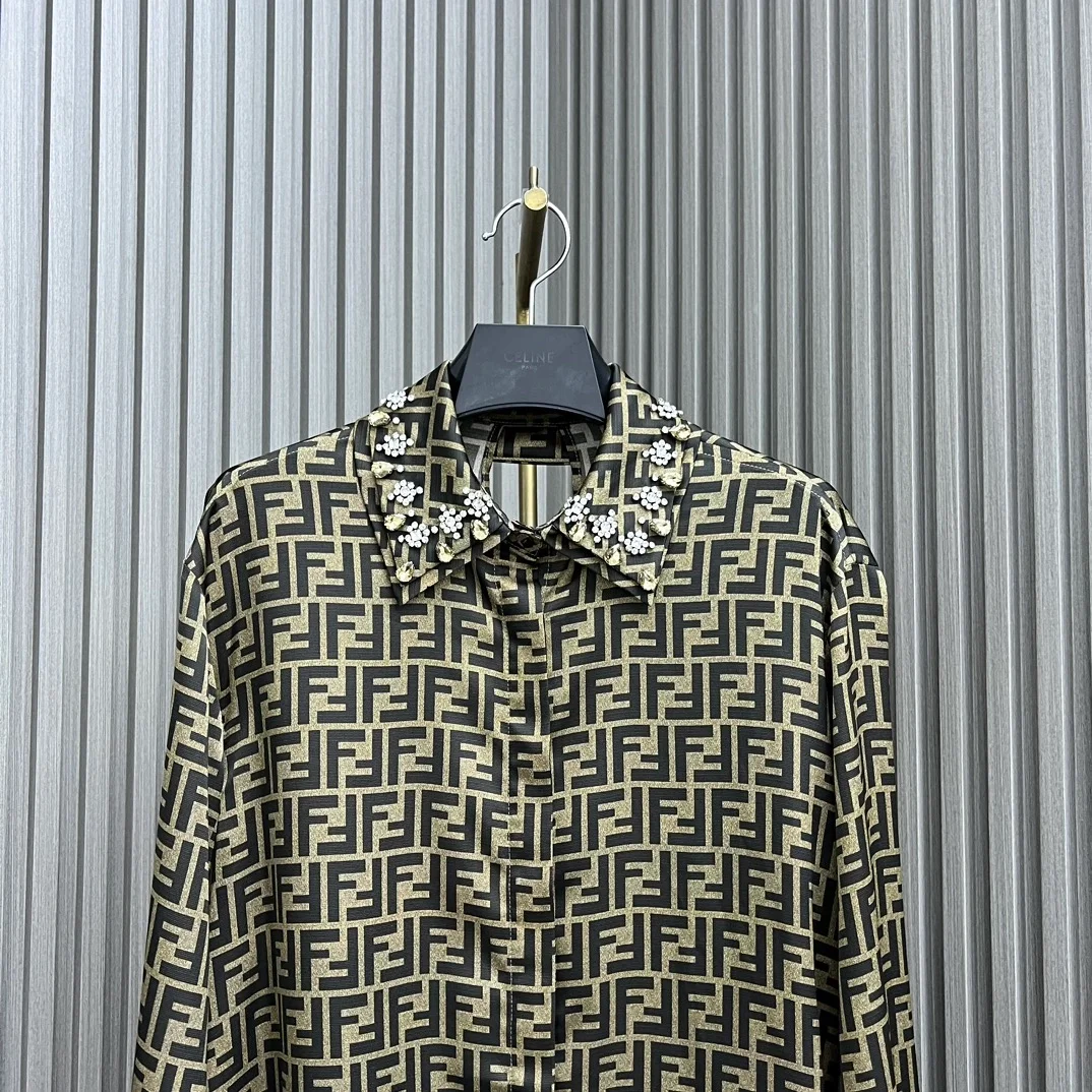 펜디 브라운 FF 트윌 셔츠 드레스