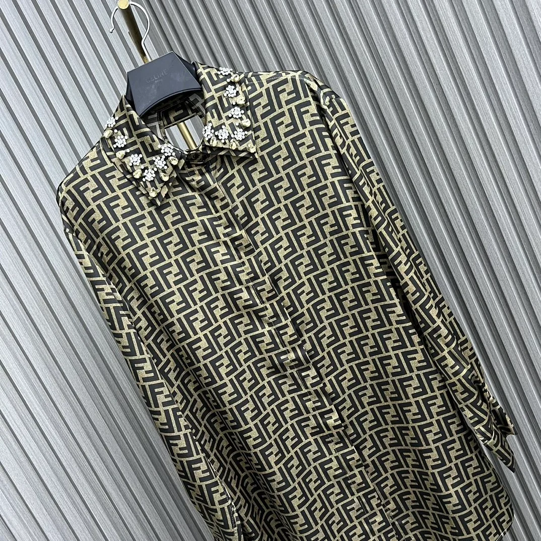 펜디 브라운 FF 트윌 셔츠 드레스