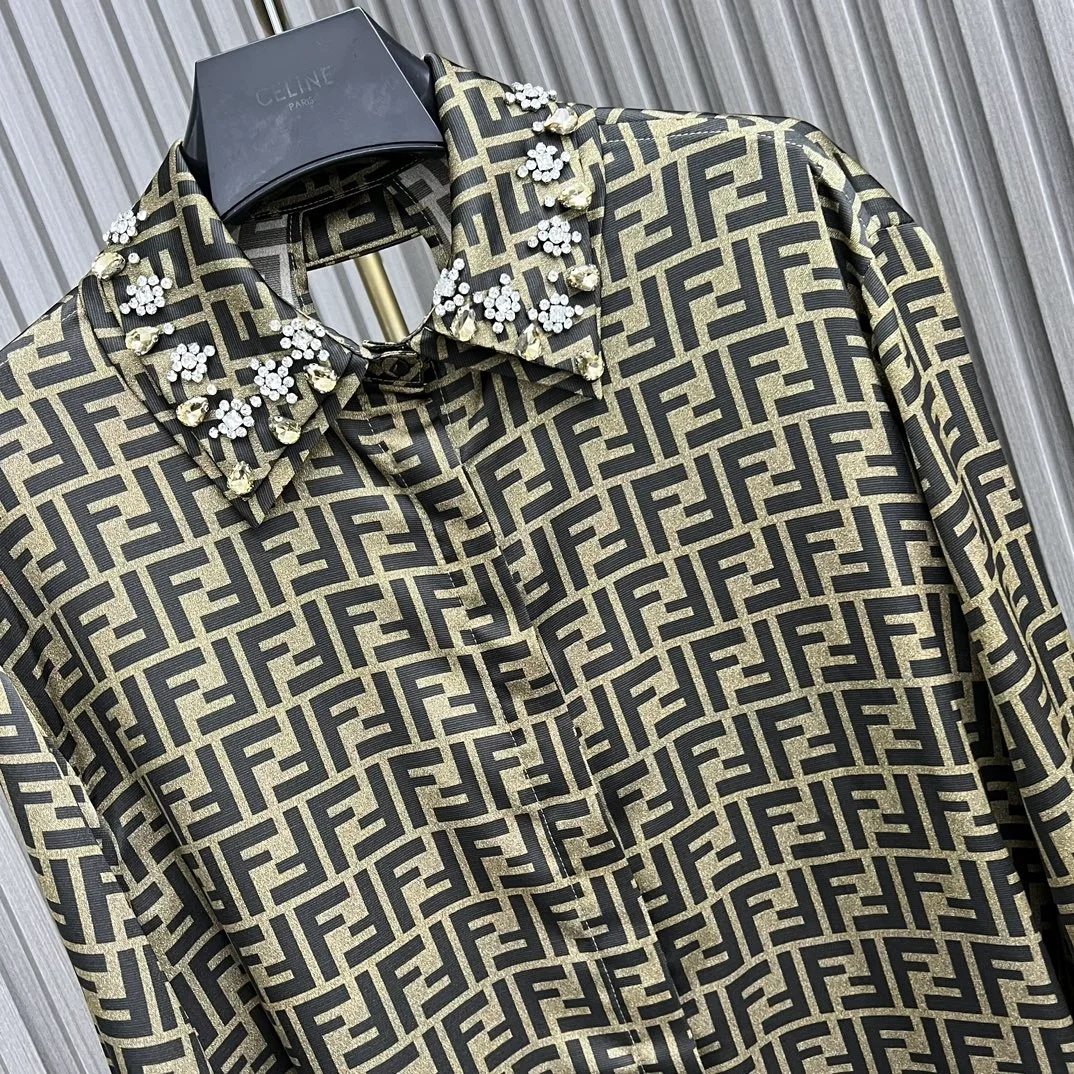 펜디 브라운 FF 트윌 셔츠 드레스