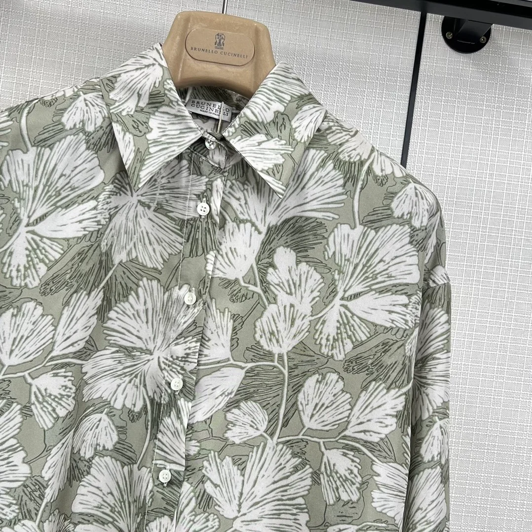 브루넬로 쿠치넬리 폰지 셔츠