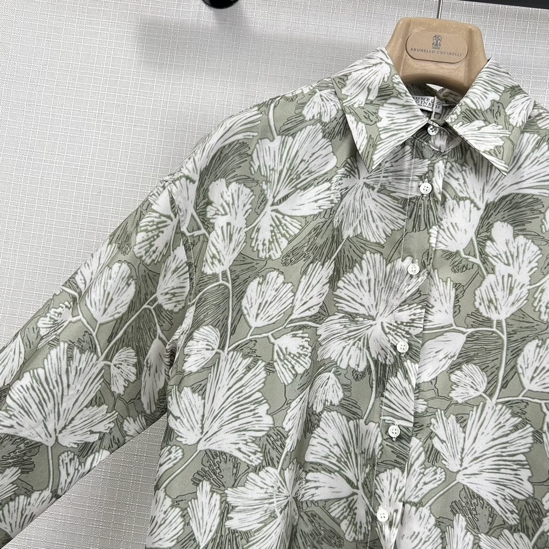 브루넬로 쿠치넬리 폰지 셔츠