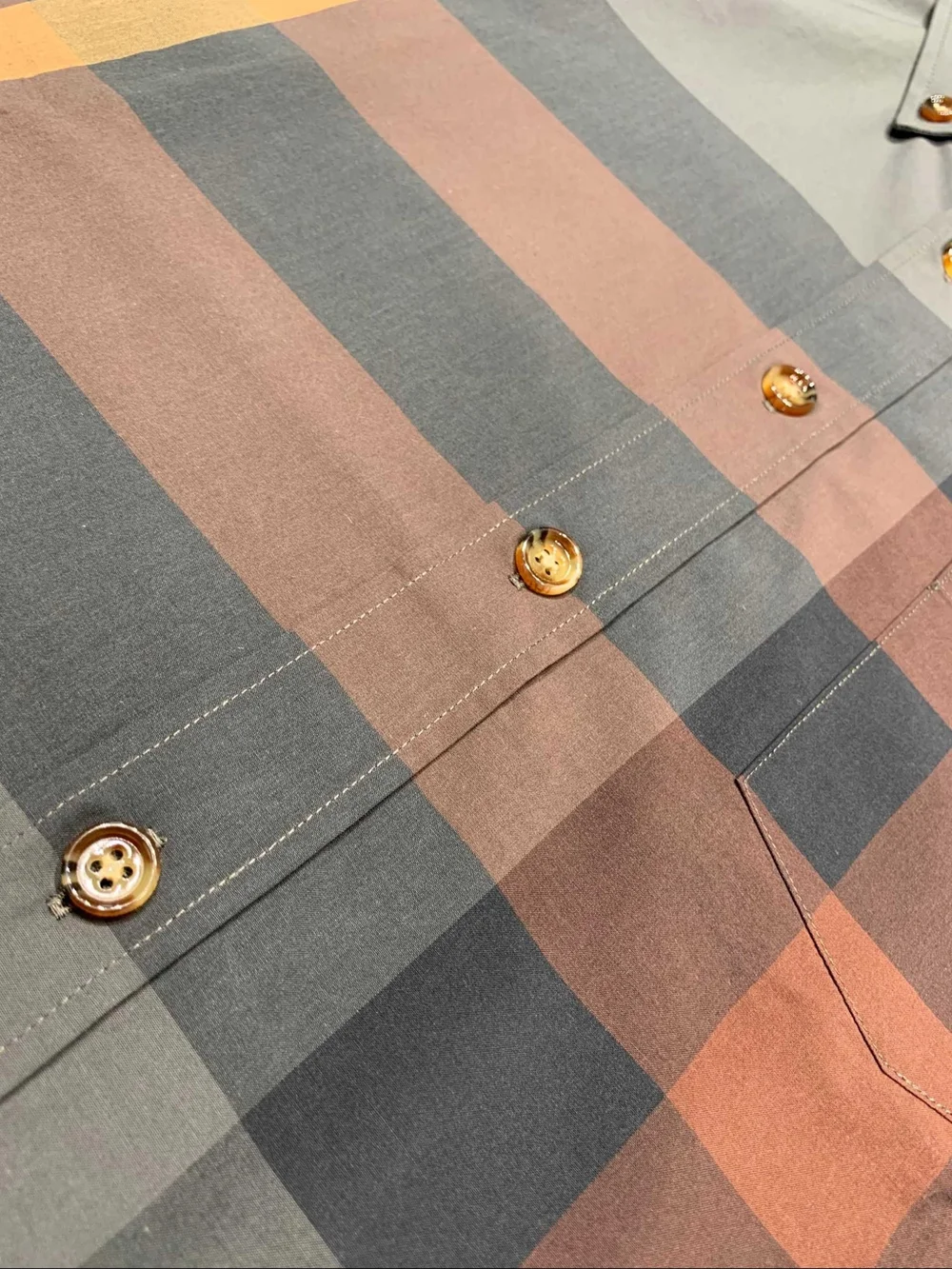 버버리 체크 스트레치 코튼 포플린 셔츠