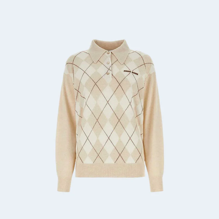 미우미우 캐시미어 니트 폴로 셔츠
