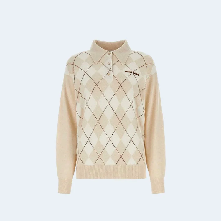 미우미우 캐시미어 니트 폴로 셔츠