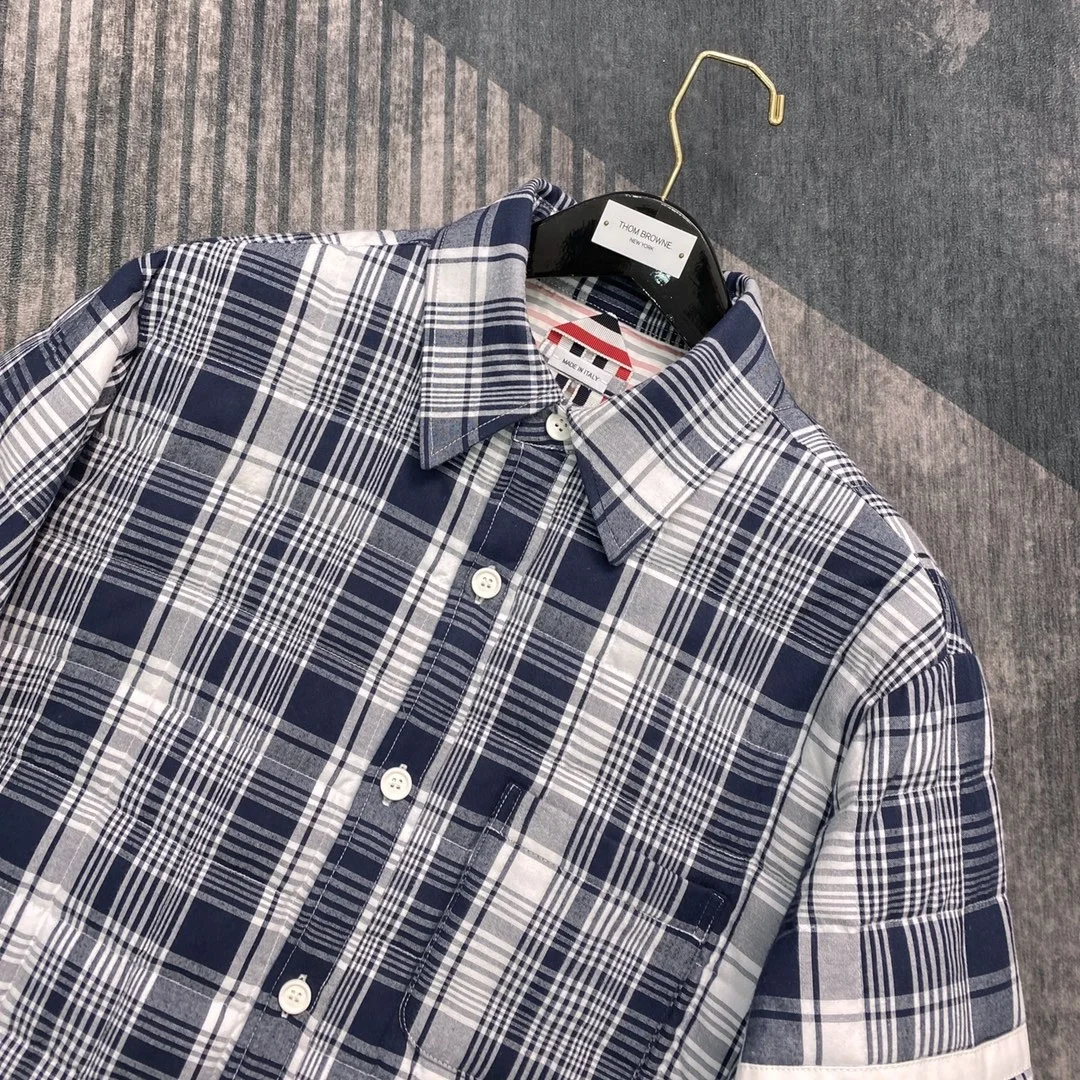 톰브라운 마드라스 4바 셔츠 자켓