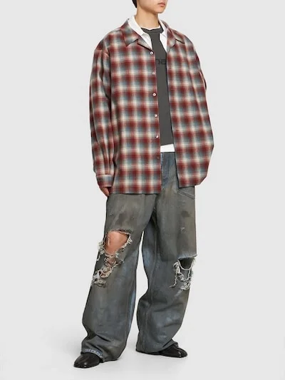 메종 마르지엘라 팬들턴 체크 울 셔츠