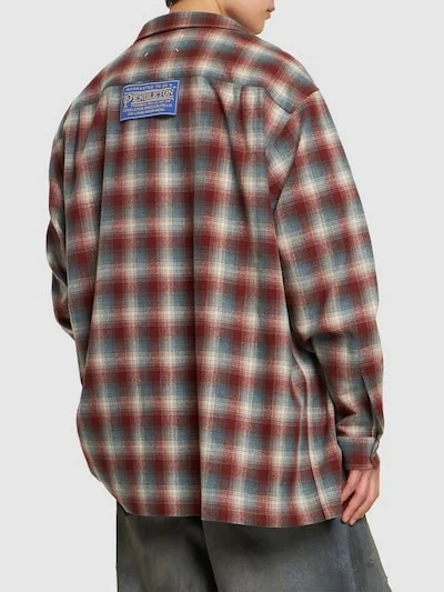 메종 마르지엘라 팬들턴 체크 울 셔츠