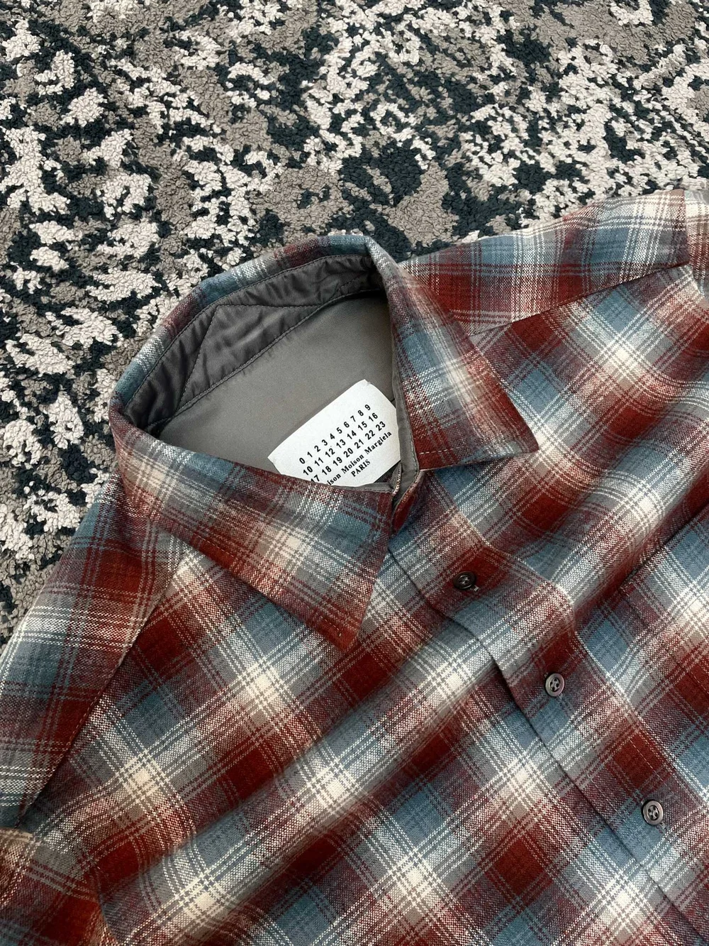 메종 마르지엘라 팬들턴 체크 울 셔츠