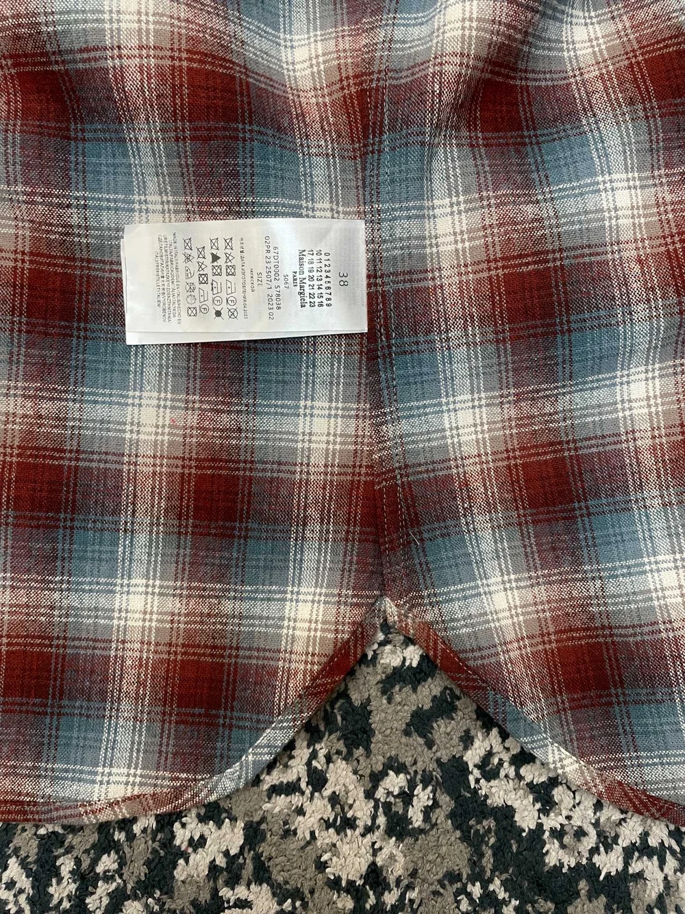 메종 마르지엘라 팬들턴 체크 울 셔츠