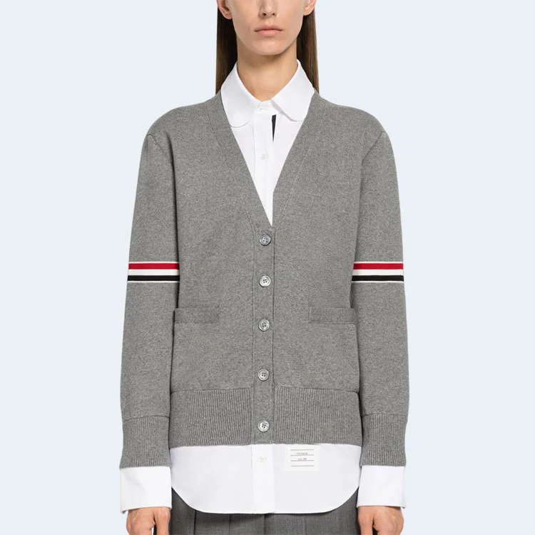 톰브라운 밀라노 스티치 옥스포드 콤보 카디건 셔츠