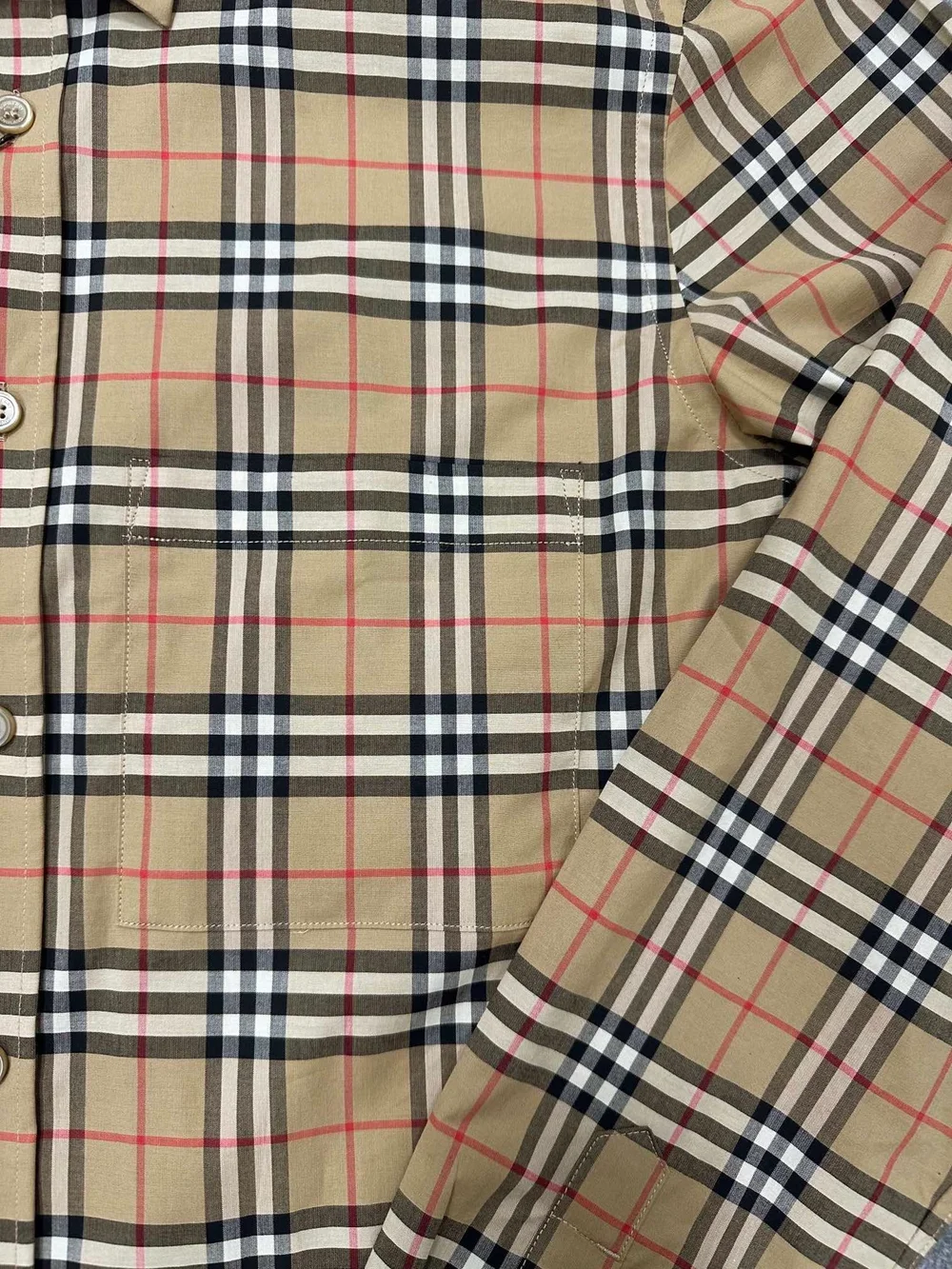 버버리 체크 코튼 포플린 셔츠