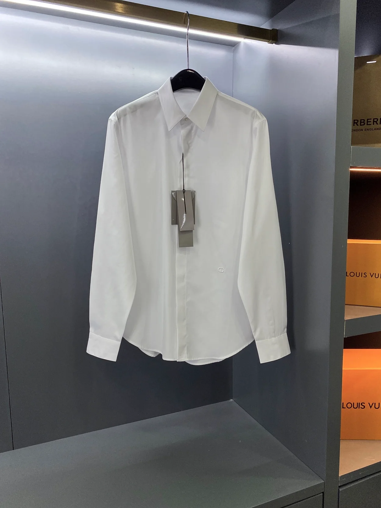 디올 오블리크 셔츠 화이트 코튼