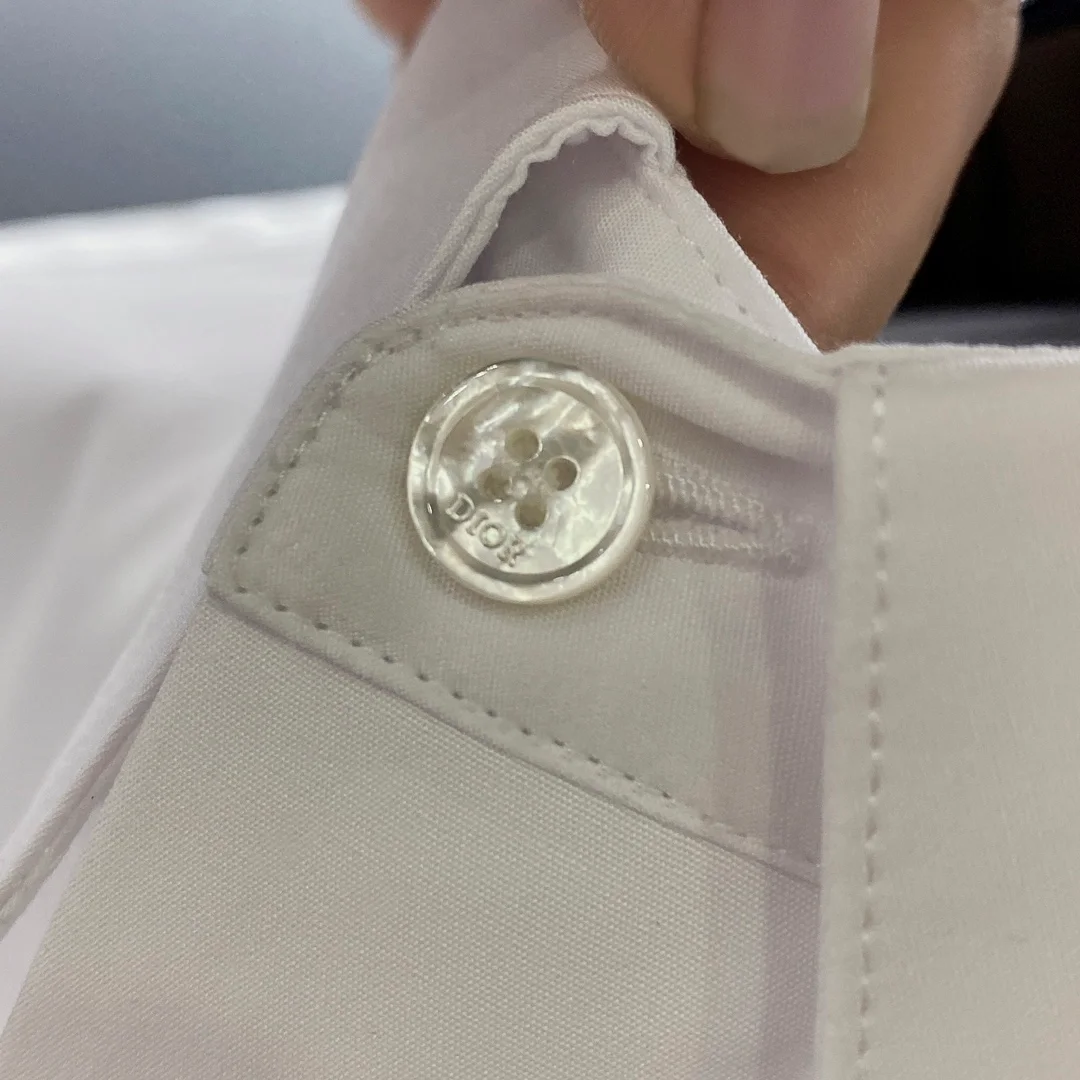 디올 오블리크 셔츠 화이트 코튼