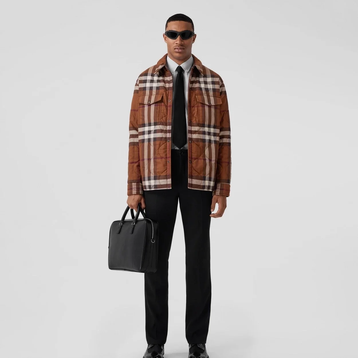 버버리 체크 퀄팅 리버시블 오버셔츠