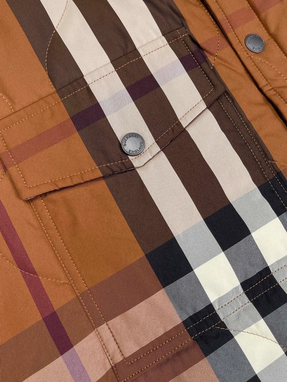 버버리 체크 퀄팅 리버시블 오버셔츠