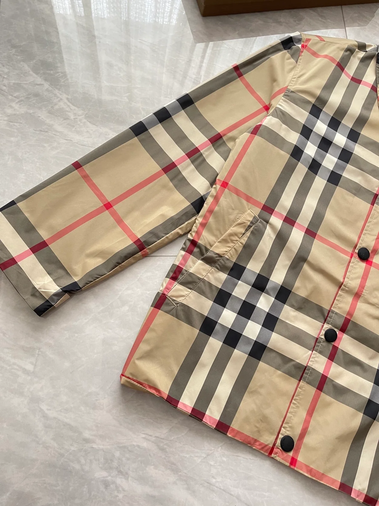 버버리 체크 나일론 코치 자켓