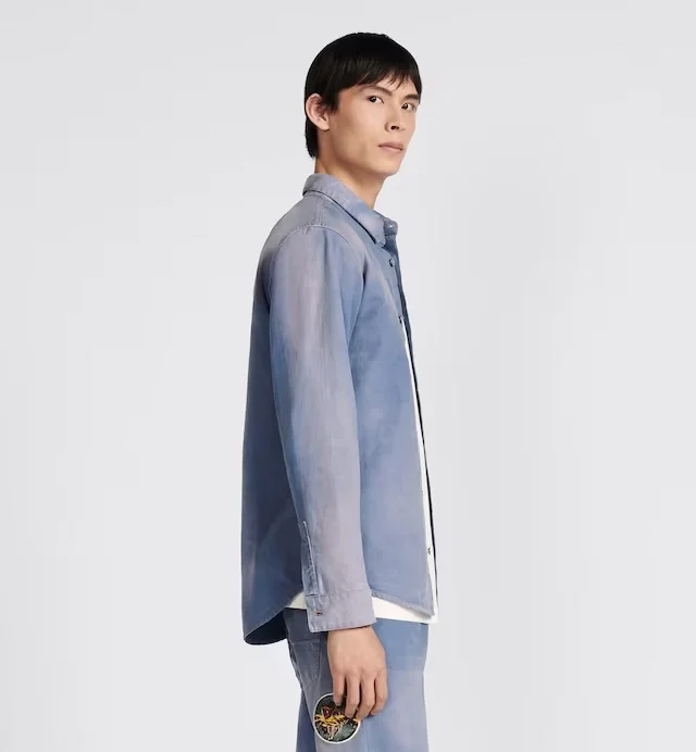 디올 블루 코튼 데님 셔츠
